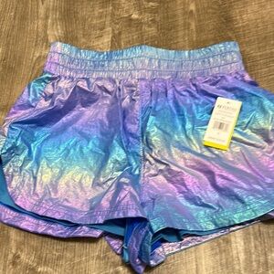 EleVen by Venus Williams Blue and Purple High Waist Shorts‎